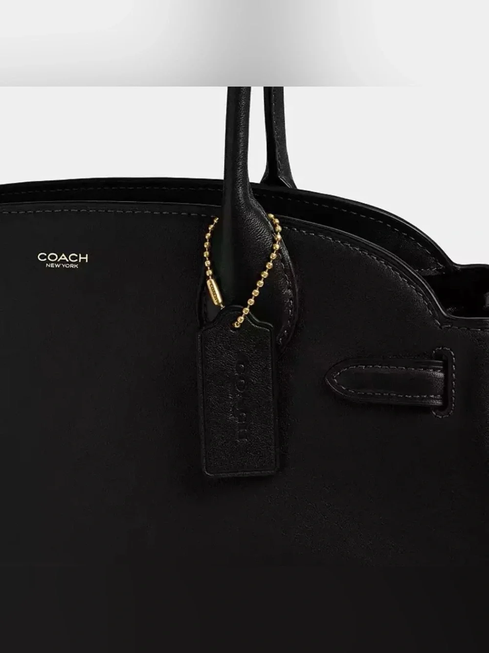Coach Empire Carryall Bag 34 in Brass/Black Glazed Leather CCM57 NWT